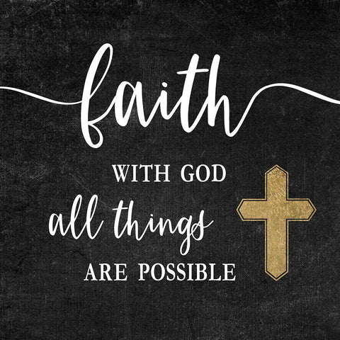 Faith with God Gold White Modern Wood Framed Art Print with Double Matting by Carpentieri, Natalie