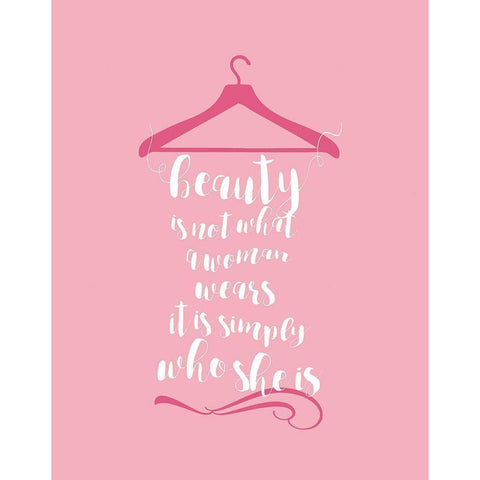 Beauty in Pink White Modern Wood Framed Art Print by Designs, CAD