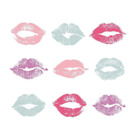 Kisses in Color Gold Ornate Wood Framed Art Print with Double Matting by Robinson, Carol