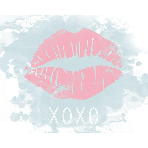 XOXO in Color Gold Ornate Wood Framed Art Print with Double Matting by Carpentieri, Natalie