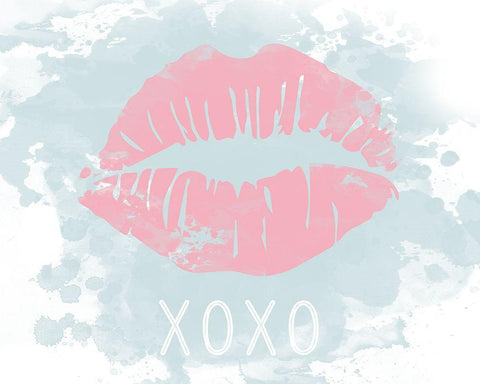 XOXO in Color White Modern Wood Framed Art Print with Double Matting by Carpentieri, Natalie