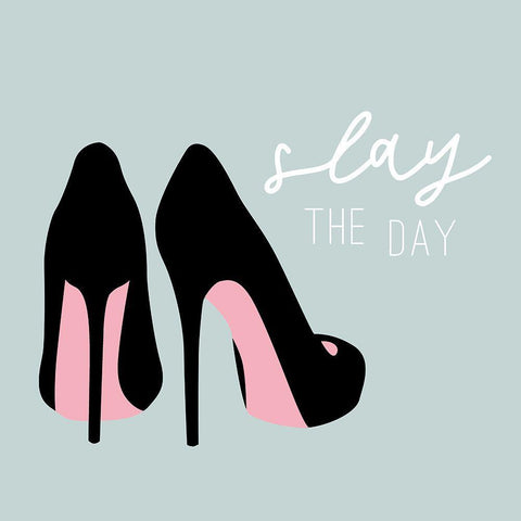 Slay the Day Black Ornate Wood Framed Art Print with Double Matting by Carpentieri, Natalie