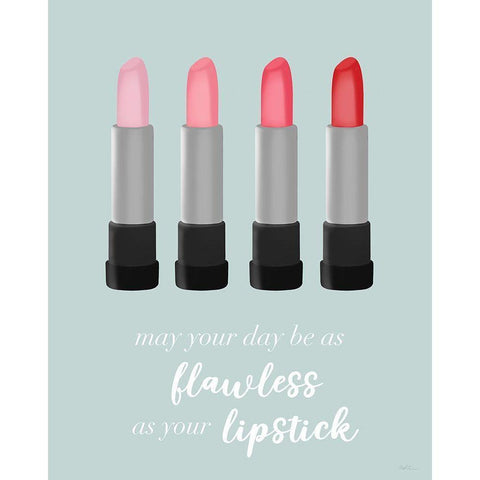 Flawless Lipstick White Modern Wood Framed Art Print by Carpentieri, Natalie