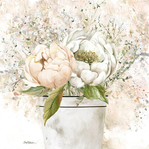 Charming Bouquet I White Modern Wood Framed Art Print by Robinson, Carol