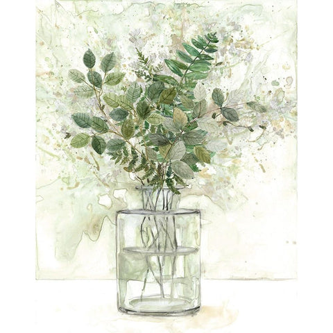 Delicate Greenery I White Modern Wood Framed Art Print by Robinson, Carol