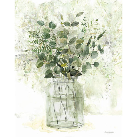 Delicate Greenery II White Modern Wood Framed Art Print by Robinson, Carol