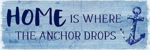 Where the Anchor Drops White Modern Wood Framed Art Print with Double Matting by Jill, Susan