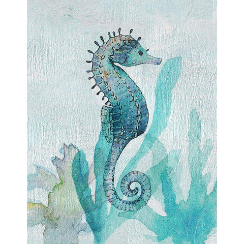 Seahorse I Black Modern Wood Framed Art Print with Double Matting by Jill, Susan