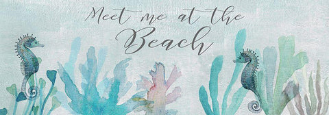 Seahorses and Coral Black Ornate Wood Framed Art Print with Double Matting by Jill, Susan