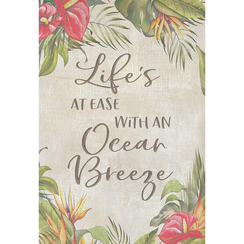 Lifes At Ease Black Modern Wood Framed Art Print with Double Matting by CAD Designs