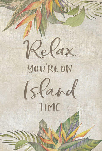 Youre On Island Time White Modern Wood Framed Art Print with Double Matting by CAD Designs