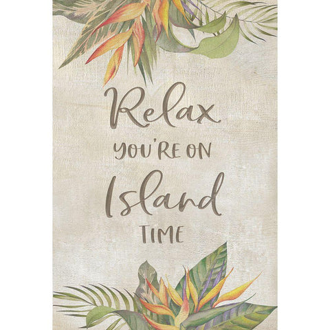 Youre On Island Time White Modern Wood Framed Art Print by CAD Designs