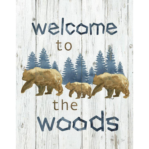 Welcome to the Woods White Modern Wood Framed Art Print by Nan