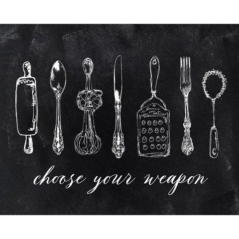 Choose Your Weapon Gold Ornate Wood Framed Art Print with Double Matting by Robinson, Carol