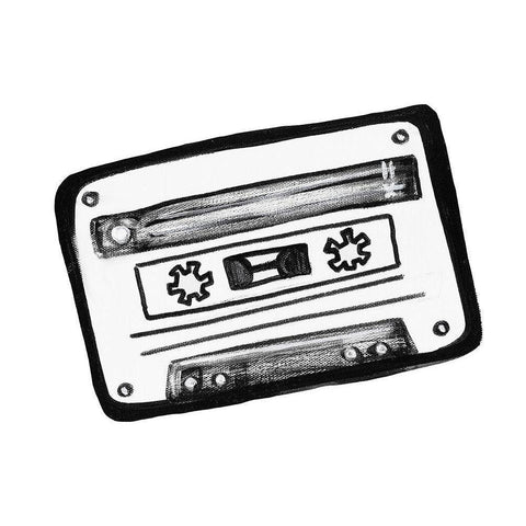 Cassette Sketch Gold Ornate Wood Framed Art Print with Double Matting by Tava, Alexandria