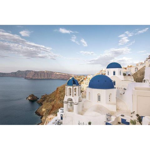 Santorini View Black Modern Wood Framed Art Print by Delimont, Danita