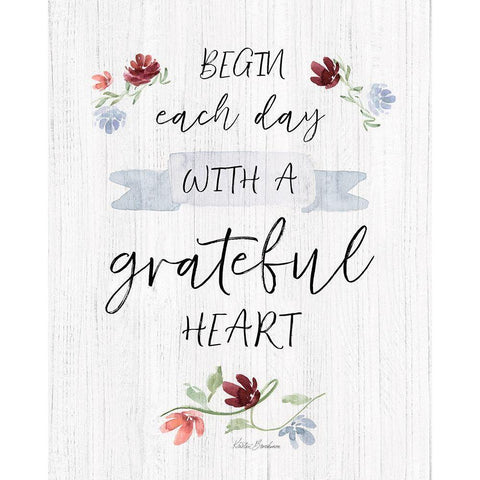 Grateful Heart Black Modern Wood Framed Art Print by Brockmon, Kristen