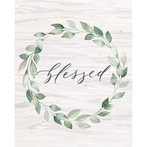 Blessed Wreath Gold Ornate Wood Framed Art Print with Double Matting by Brockmon, Kristen