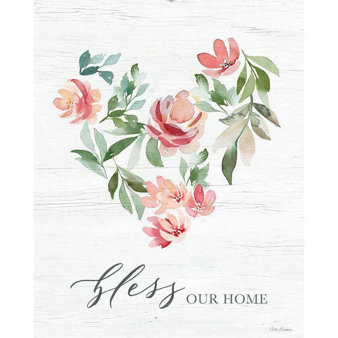 Paradise Floral Heart Black Modern Wood Framed Art Print by Brockmon, Kristen