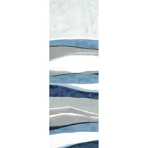 Blue Panorama I White Modern Wood Framed Art Print by Tava Studios