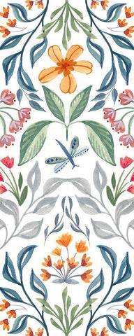 Folk Panel I Black Ornate Wood Framed Art Print with Double Matting by Brockmon, Kristen