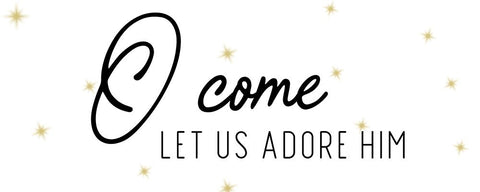 O Come White Modern Wood Framed Art Print with Double Matting by CAD Designs