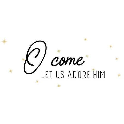 O Come White Modern Wood Framed Art Print by CAD Designs