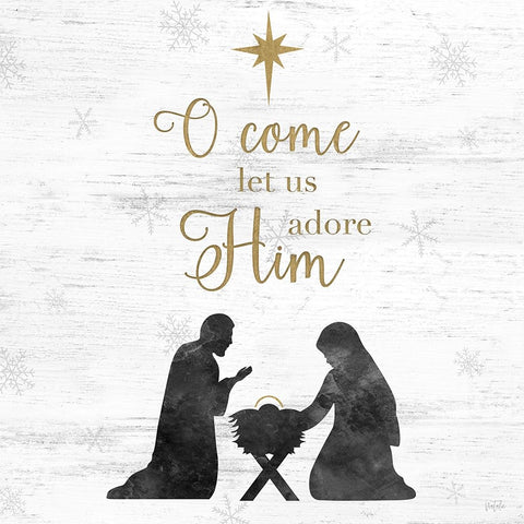 Adore Him White Modern Wood Framed Art Print with Double Matting by Carpentieri, Natalie