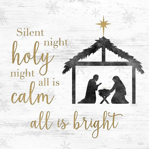 Silent Night Black Ornate Wood Framed Art Print with Double Matting by Carpentieri, Natalie