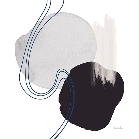 Abstract Thinking Black Modern Wood Framed Art Print by Santiago, Daniela