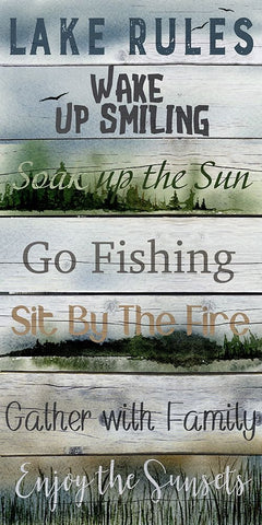 Foggy Lake Rules White Modern Wood Framed Art Print with Double Matting by Gunn, Kourtni