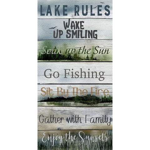 Foggy Lake Rules Black Modern Wood Framed Art Print by Gunn, Kourtni