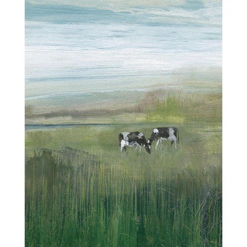Out to Pasture I Black Modern Wood Framed Art Print with Double Matting by Jill, Susan