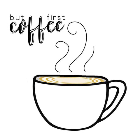 But First White Modern Wood Framed Art Print with Double Matting by Murray, Amanda