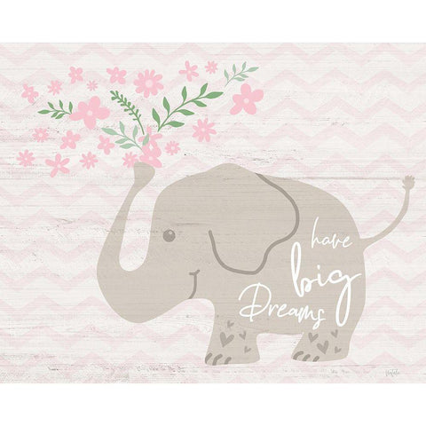 Floral Elephant Gold Ornate Wood Framed Art Print with Double Matting by Carpentieri, Natalie