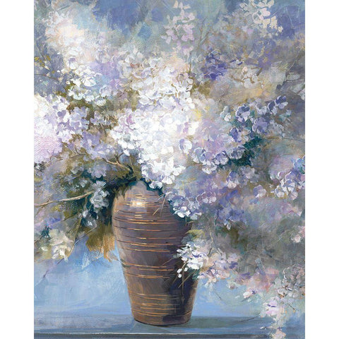 Lavender Explosion Revisited White Modern Wood Framed Art Print by Ichikawa, Yumiko