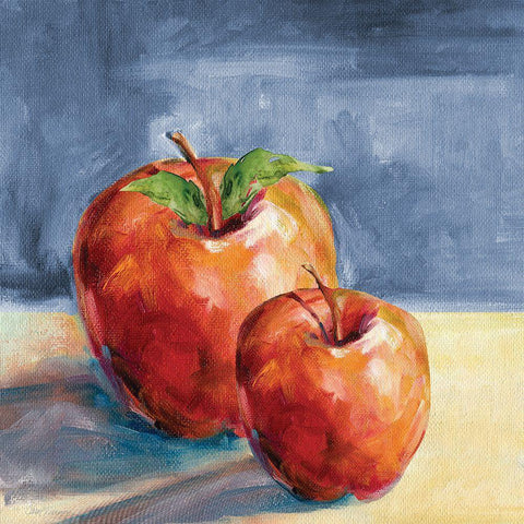 Fresh Apples Black Modern Wood Framed Art Print with Double Matting by Robinson, Carol