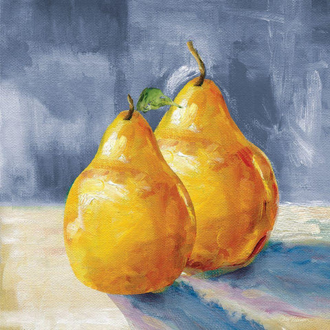 Fresh Pears White Modern Wood Framed Art Print with Double Matting by Robinson, Carol