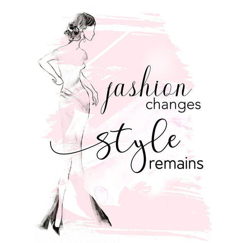 Fashion Changes Style Remains Gold Ornate Wood Framed Art Print with Double Matting by Tava Studios