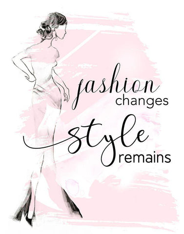 Fashion Changes Style Remains Black Ornate Wood Framed Art Print with Double Matting by Tava Studios