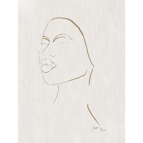 Portrait Sketch II Black Modern Wood Framed Art Print with Double Matting by Tava Studios