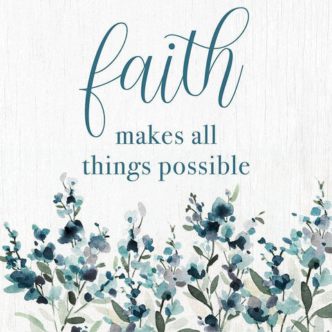 Faith Makes All Things Possible Black Modern Wood Framed Art Print with Double Matting by Robinson, Carol