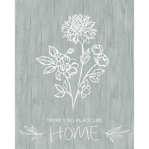 No Place Like Home Sketch White Modern Wood Framed Art Print by Tava Studios