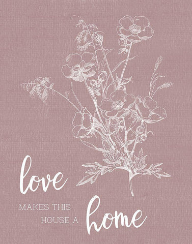 Love Home White Modern Wood Framed Art Print with Double Matting by Donovan, Kelly