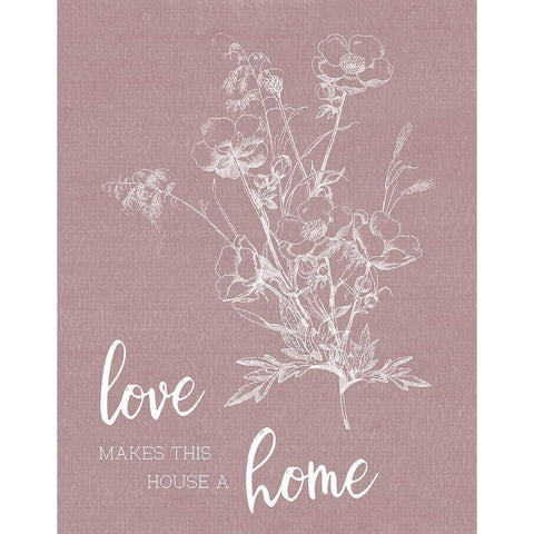 Love Home White Modern Wood Framed Art Print by Donovan, Kelly