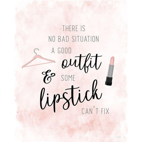 Outfit and Lipstick White Modern Wood Framed Art Print by Carpentieri, Natalie