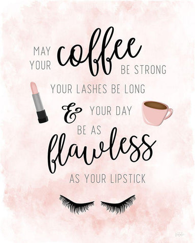 May Your Coffee be Strong White Modern Wood Framed Art Print with Double Matting by Carpentieri, Natalie