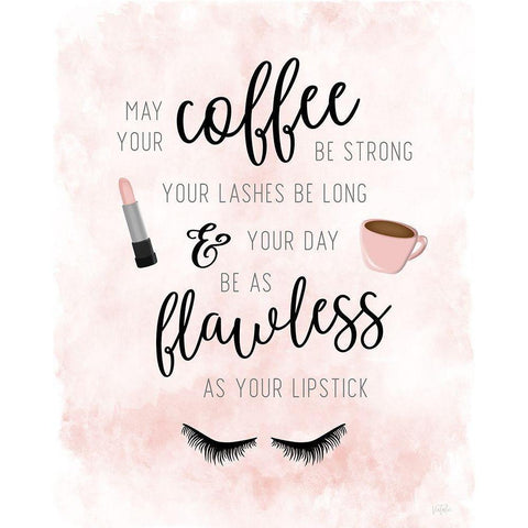 May Your Coffee be Strong White Modern Wood Framed Art Print by Carpentieri, Natalie