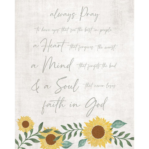 Always Pray Black Modern Wood Framed Art Print by Carpentieri, Natalie