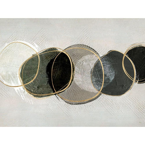 River Rock Black Modern Wood Framed Art Print with Double Matting by Jill, Susan